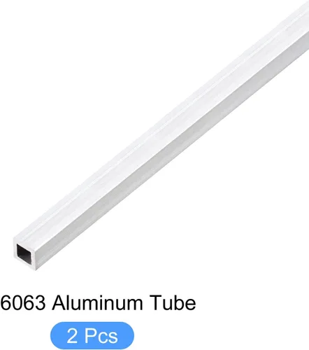 Miniatura 5 de METALLIXITY Tubo cuadrado de aluminio (0.236 in x 0.236 in x 0.039 in x 7.874 in) 2 piezas, tubo de aluminio 6063 - para muebles del hogar