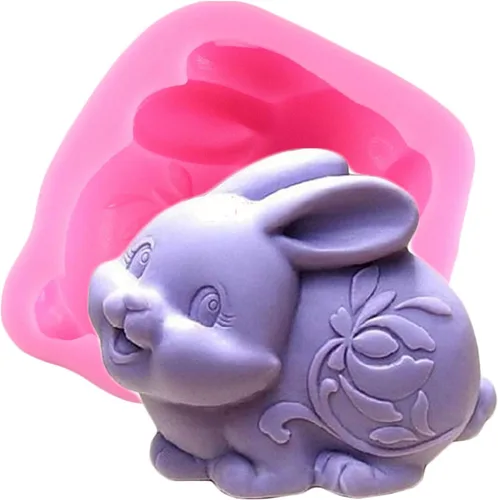Mujiang Pastel de conejo de Pascua que decora moldes de silicona para fondant de chocolate de azúcar