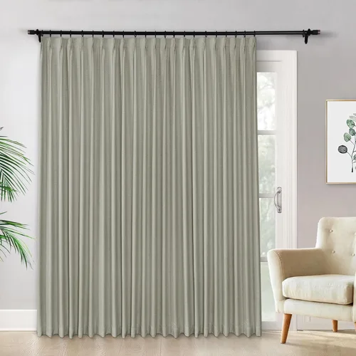 Miniatura 30 de Macochico Cortinas opacas de lino plisadas para oscurecer la habitación, panel con aislamiento térmico para dormitorio, sala de estar, sala