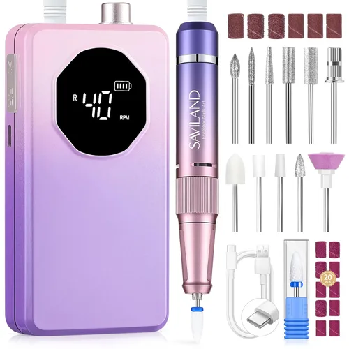 Miniatura 15 de SAVILAND Taladro de uñas eléctrico profesional de 50000 RPM: kit de taladro de uñas portátil 2026 para Nail Tech Arylic Nail Tools Elec