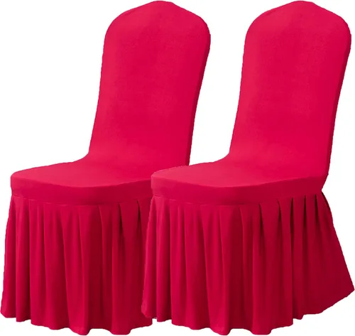 Miniatura 41 de Dimatic Juego de 2 fundas elásticas para sillas de comedor, fundas Parsons con falda, de elastano súper ajuste, funda protectora de asiento para Azul