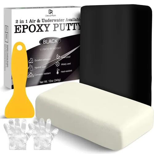 Miniatura 7 de Masilla epoxi – Fórmula fuerte de 2 partes de 12 onzas, reparación de cerámica para grietas, relleno y escultura epoxi – para metal, hormigón, Gris