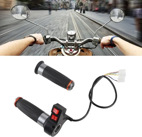 Miniatura 3 de Acelerador de agarre de acelerador de velocidad de 3 velocidades, par de empuñaduras de acelerador de bicicleta eléctrica, mango universal