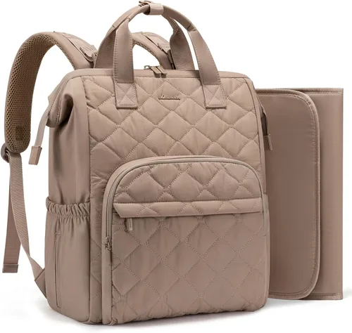 Miniatura 14 de LOVEVOOK Mochila pequeña para pañales, mini bolsa de bebé para niña y niño con cambiador, mochila para pañales para mamá papá con hebillas para Negro