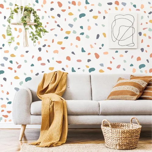Miniatura 14 de Calcomanías de pared de estrellas coloridas para dormitorio de niños y niñas, calcomanías de pared de estrellas extraíbles de tamaño mixto
