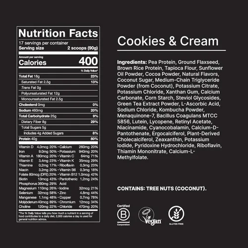 Miniatura 5 de Huel Black Edition Batido de Proteína en Polvo Sustituto de Comida - Galletas y Crema 34 Porciones Repleto de Alimento 100% Nutricionalmente