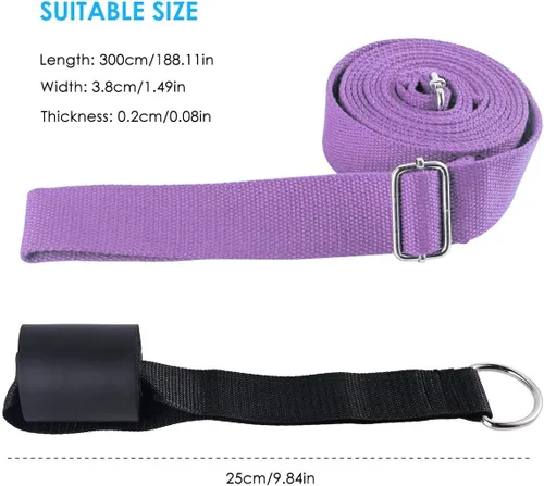 Miniatura 3 de Estirador de piernas, flexibilidad de puerta y correa para estirar las piernas, ideal para ballet, baile de animadoras, gimnasia o cualquier