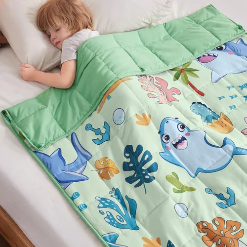 Miniatura 56 de anfie - Manta con peso para niños (40 x 60 pulgadas, 7 lb), manta refrescante para dormir, tamaño de manta ligera, transpirable, con cuentas de Gris