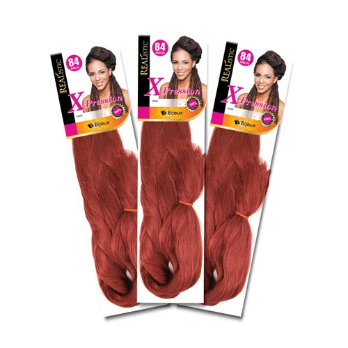 Miniatura 14 de Realistic Trenza original X-Pression 84 pulgadas 100% Kanekalon (paquete de 3, 1) M-61XPRES84