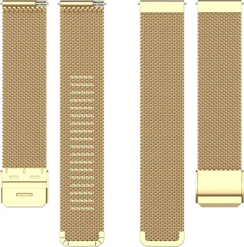Miniatura 7 de Correa de malla de metal de acero inoxidable compatible con Letsfit IW1 Lite Correa de reloj para mujeres y hombres, correa ajustable de repuesto Oro