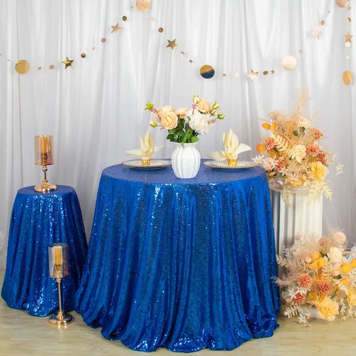 Miniatura 39 de ShiDianYi Mantel de lentejuelas color azul bebé, de 50 x 72 pulgadas, mantel rectangular de lentejuelas para decoración de boda - 200111E