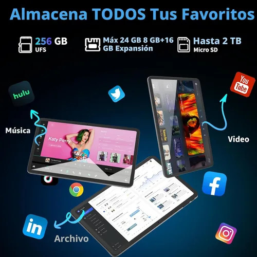 Miniatura 2 de YLEEBG Tablet grande de 12 pulgadas 2026, Android 16 con teclado, 24 GB+256 GB+2 TB expandir, tabletas PC con 2K Gemini AI, 8000 mAh, Octa-Core, Rosa