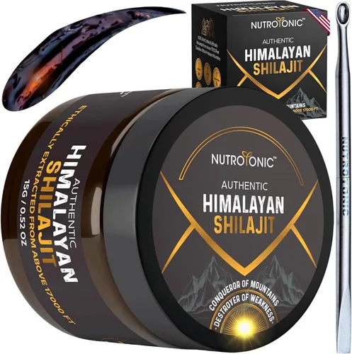 Miniatura 10 de NutroTonic Auténtico Shilajit del Himalaya El más potente 60 días secado al sol 40X Nano filtrado 86.7% ácido fúlvico, 8.7% ácido húmico