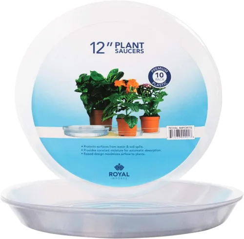 Royal Imports Plato de plástico para maceta, bandeja de goteo transparente, plato desechable para maceta, forro de drenaje de humedad para el hogar