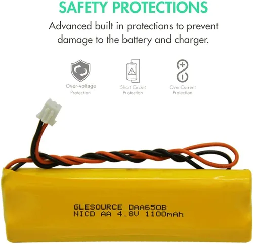 Miniatura 4 de Batería de iluminación de emergencia de 4.8 V 1100 mAh que reemplaza con LITHONIA D-AA650Bx4 Unitech Dual-Lite 0120859 Ni-CD AA 650mAh 4.8V