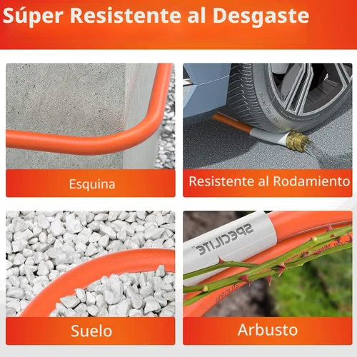Miniatura 4 de SPECILITE Manguera de jardín de 50 pies x 5/8 pulgadas, manguera de agua resistente, flexible y ligera, explosión de 600 psi, manguera de goma 5/8