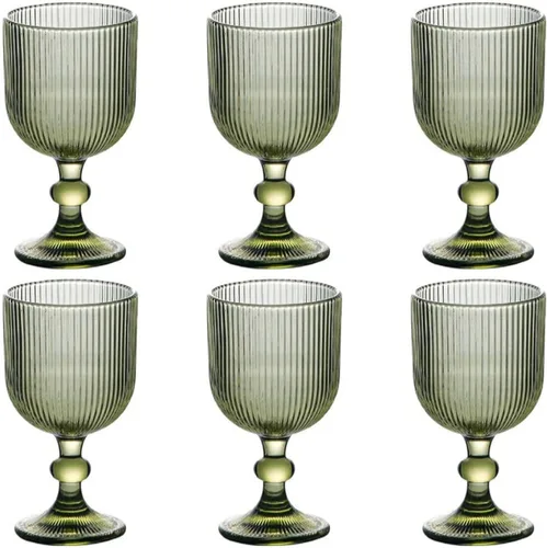 Miniatura 12 de Taganov Juego de 6 copas de vino transparentes vintage para beber vasos de vino en relieve, 13 onzas para boda, fiesta, bar, Navidad Azul
