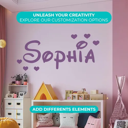 Miniatura 2 de e-Graphic Design Inc Decoración de nombre personalizada, calcomanías de nombre personalizadas para habitación del bebé e interior del hogar