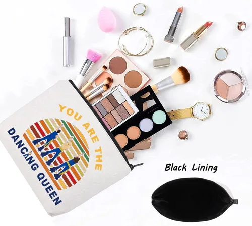 Miniatura 3 de LEVLO Bolsa de maquillaje de comedia musical Mamma Fans Gift You Are The Dancing Queen Bolsa de maquillaje con cremallera, Reina bailando, Bolsa