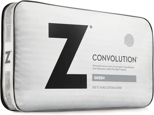 Miniatura 7 de Malouf Convolution - Almohada de microfibra gelificada con espuma viscoelástica contorneada, alternativa al plumón, tamaño Queen