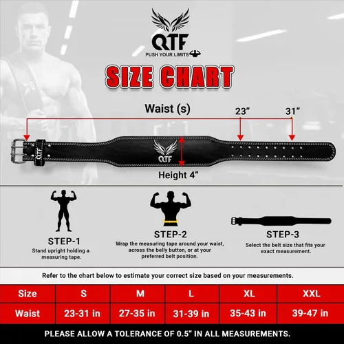 Miniatura 8 de QTF Cinturón de levantamiento de pesas, entrenamiento de gimnasio, soporte lumbar acolchado de cuero de 4 pulgadas para hombres y mujeres, 9