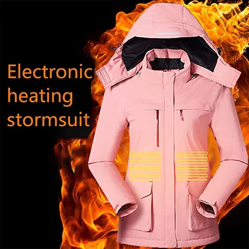 Miniatura 2 de Chaqueta térmica para mujer, chaqueta con capucha eléctrica delgada, adecuada para deportes al aire Libre, Ciclismo y motocicletas, Pesca, esquí