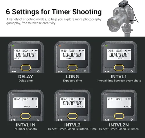 Miniatura 6 de Godox TR-N1 TR-N3 - Liberación remota del obturador para Nikon, intervalómetro de liberación de obturador inalámbrico compatible con Nikon Z9 Z7 Z6