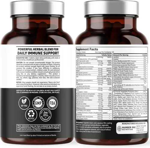 Miniatura 2 de N1N - Multivitamínico a base de plantas prémium [42 ingredientes potentes] Multivitaminas diarias para hombres y mujeres con verduras y frutas