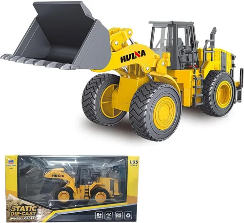 Miniatura 12 de Excavadora grande para vehículos de construcción, excavadora hidráulica de aleación resistente, escala 1:35, camión de juguete para niños de 8, 9