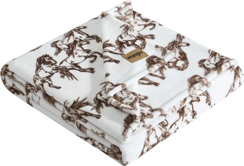 Miniatura 33 de Wrangler - Manta, ropa de cama de felpa suave, decoración occidental para la cama o el sofá (Colt naranja brillante, 50 x 60 pulgadas)