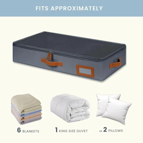 Miniatura 7 de OrganiHaus Contenedores de almacenamiento debajo de la cama, cubos de almacenamiento y organización para dormitorio, organizador de ropa