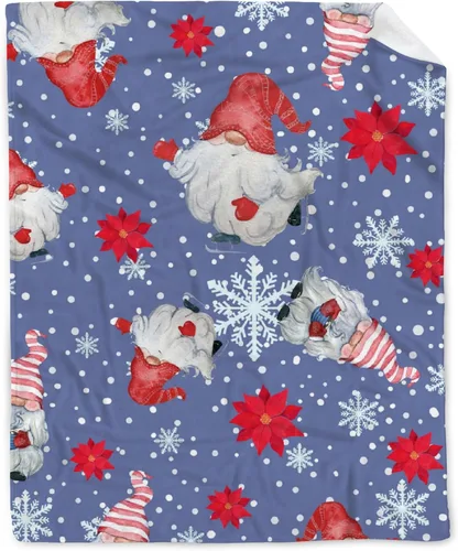 Manta de gnomos navideños para adultos, mujeres, manta de franela suave y cálida para sofá, cama de viaje, 30 x 40 pulgadas para mascotas