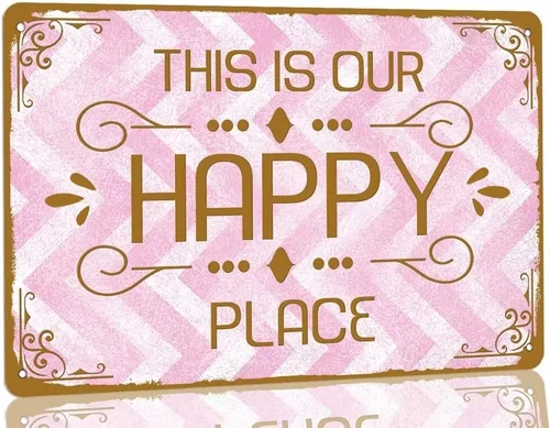 Miniatura 13 de Letrero de metal vintage con texto en inglés «My Happy Place Bar Open To Good Times & Good Friends», letreros divertidos de cerveza para el hogar