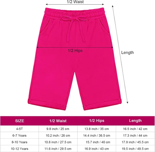 Miniatura 2 de Resinta Paquete de 3 pantalones cortos largos activos para niñas, pantalones cortos de baloncesto y fútbol, pantalones cortos deportivos para niñas