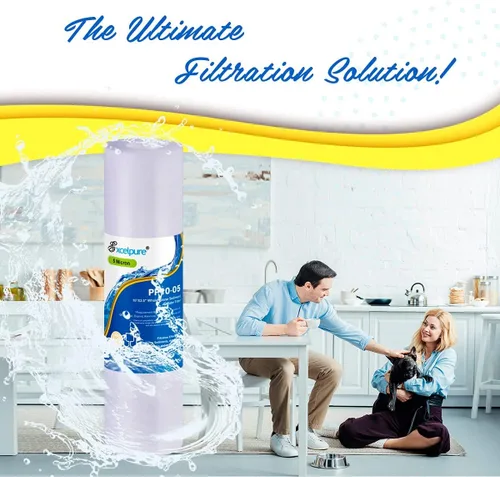 Miniatura 6 de EXCELPURE Cartucho de filtro de agua para sedimentos para toda la casa de 5 micras de 10 x 2.5 pulgadas, repuesto para cualquier unidad de RO de 10