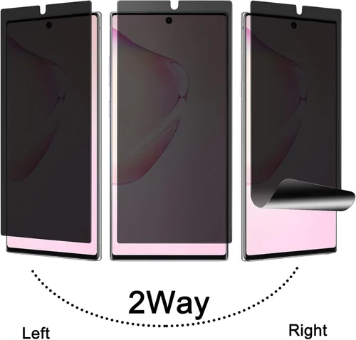 Miniatura 2 de Paquete de 2 protectores de pantalla de privacidad para Galaxy Note 10 Plus, antiespía, compatible con fundas, cobertura completa, soporte