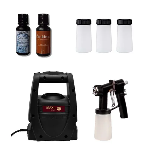 Miniatura 7 de Maxi-Mist Lite Plus, kit de autobronceado en spray, casa de campaña, pistola aerógrafo HVLP de bronceado. Tienda de campaña negra - Elite Lite