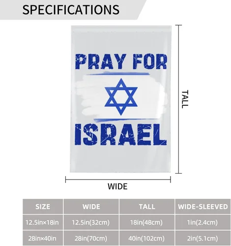 Miniatura 3 de Bandera con texto en inglés "I Stand With Israel Flag Pray For Israel" Bandera de Estados Unidos con bandera de Israel, bandera de Israel, bandera