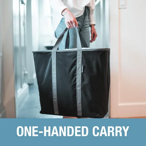 Miniatura 3 de CleverMade Cesta plegable para ropa sucia – Contenedor organizador de almacenamiento de 64 litros, paquete de 2 unidades color negro medianoche gris