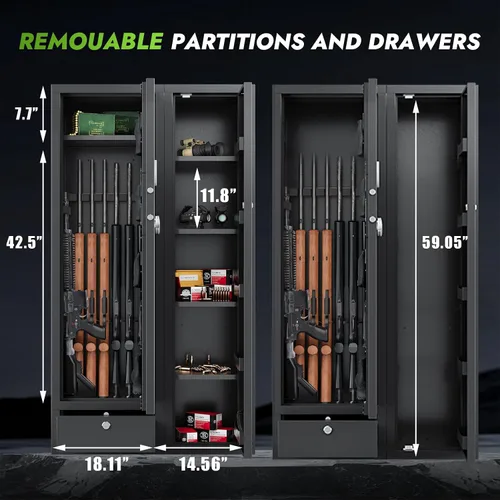 Miniatura 3 de KAER Gabinete seguro para armas 15-20, 2 en 1, cajas fuertes grandes para rifles y pistolas, para rifles y pistolas para rifles y pistolas