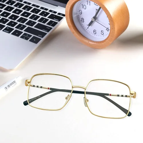 Miniatura 6 de Oversized Square Metal Reading Glasses Women, Large Anti Blue Light Computer Reader, Anti Eyestrain Eyewear