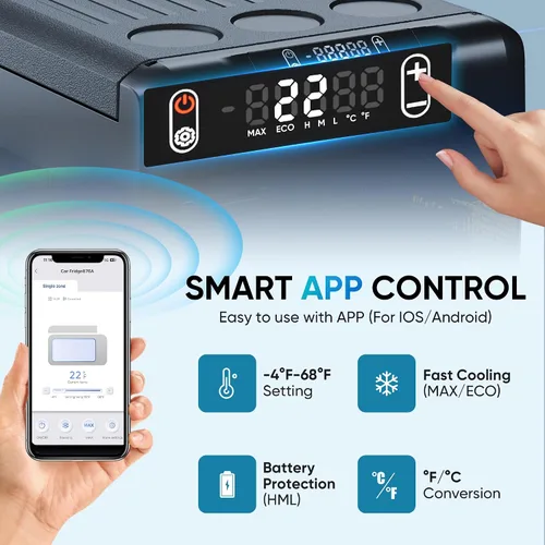 Miniatura 5 de Feelfunn Refrigerador de 12 voltios, congelador portátil de 21 cuartos (20 litros), enfriador eléctrico para automóvil, camión, RV, furgoneta