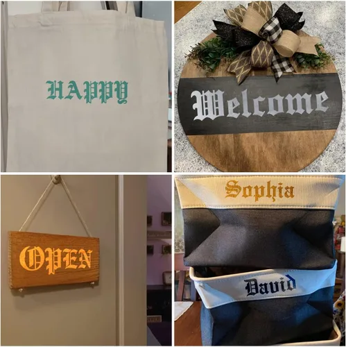 Miniatura 3 de Plantillas de letras del alfabeto de 1 pulgada para pintar, paquete de 70 plantillas de letras en inglés antiguo con números y letreros para pintar