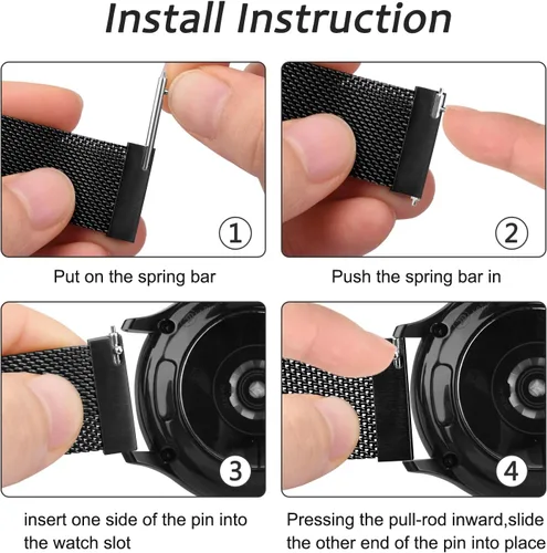 Miniatura 4 de Amzpas Bandas de metal compatibles con Samsung Galaxy Watch 7 Band 1.575 in 1.732 in, Galaxy Watch FE 1.575 pulgadas, 0.787 pulgadas, correa