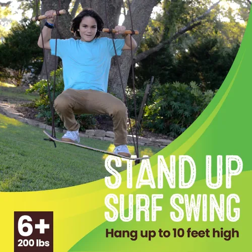 Miniatura 2 de Swurfer TreeSkate - Columpio para patineta, columpio de surf de pie para exteriores, soporta hasta 200 libras, a partir de 6 años, asas ajustables