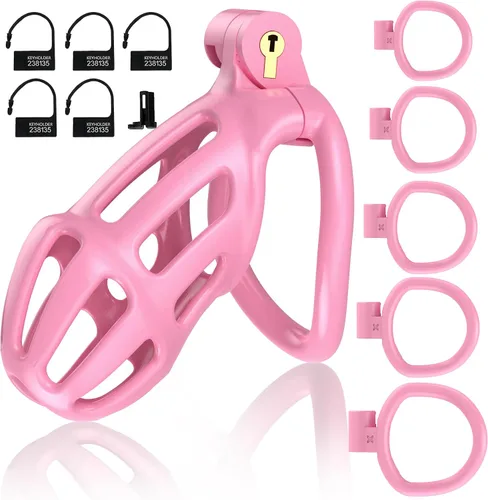 Miniatura 6 de Jaula de castidad masculina, juguetes sexuales, dispositivos de castidad, jaula de pene para control de erección, cerradura de castidad masculina
