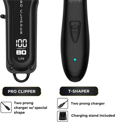 Miniatura 5 de Supreme Trimmer Combo 2 en 1 Pro Clipper y DLC T-Shaper Recortadora de barba profesional ST5206 y cortapelos STC5030 kit de barbero Negro