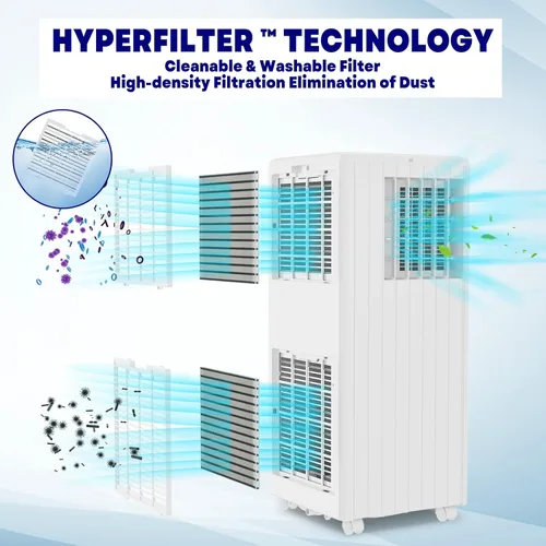 Miniatura 4 de Jojoka Aire acondicionado portátil con control remoto, acondicionador portátil de 8000 BTU para habitación, dormitorio, oficina con unidad de CA