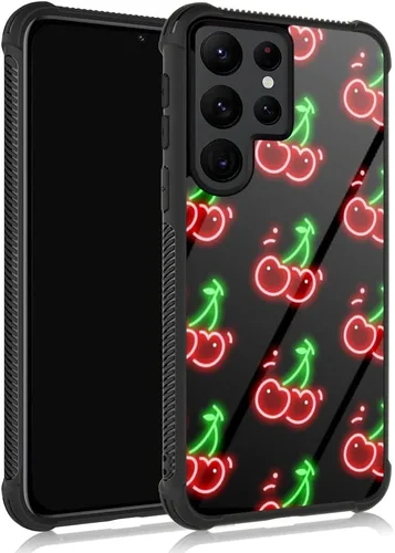 ZHEGAILIAN Funda compatible con Samsung Galaxy S22 Ultra, patrón trasero negro con esquinas que absorben los golpes, diseño de TPU suave, funda