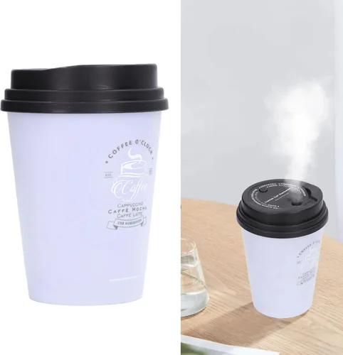 Miniatura 4 de Humidificadores para dormitorio, humidificadores de niebla fría de 10.1 fl oz, mini humidificador portátil, mini humidificador USB de taza de café